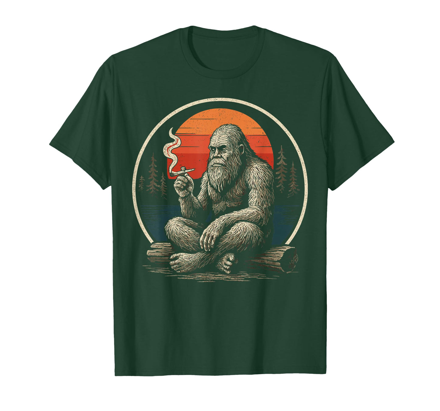 Funny Bigfoot Smoking Joint Nature T-Shirt