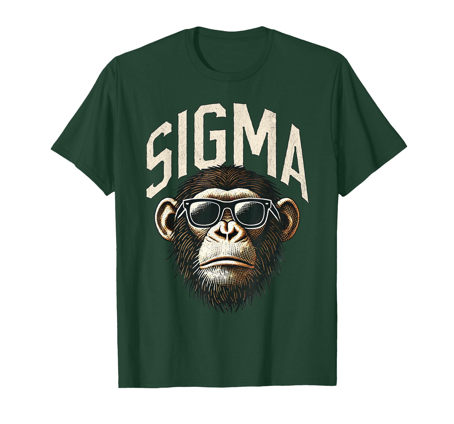 Funny Sigma Monkey Meme Vintage Chimpanzee Kids Boys Teens T-Shirt