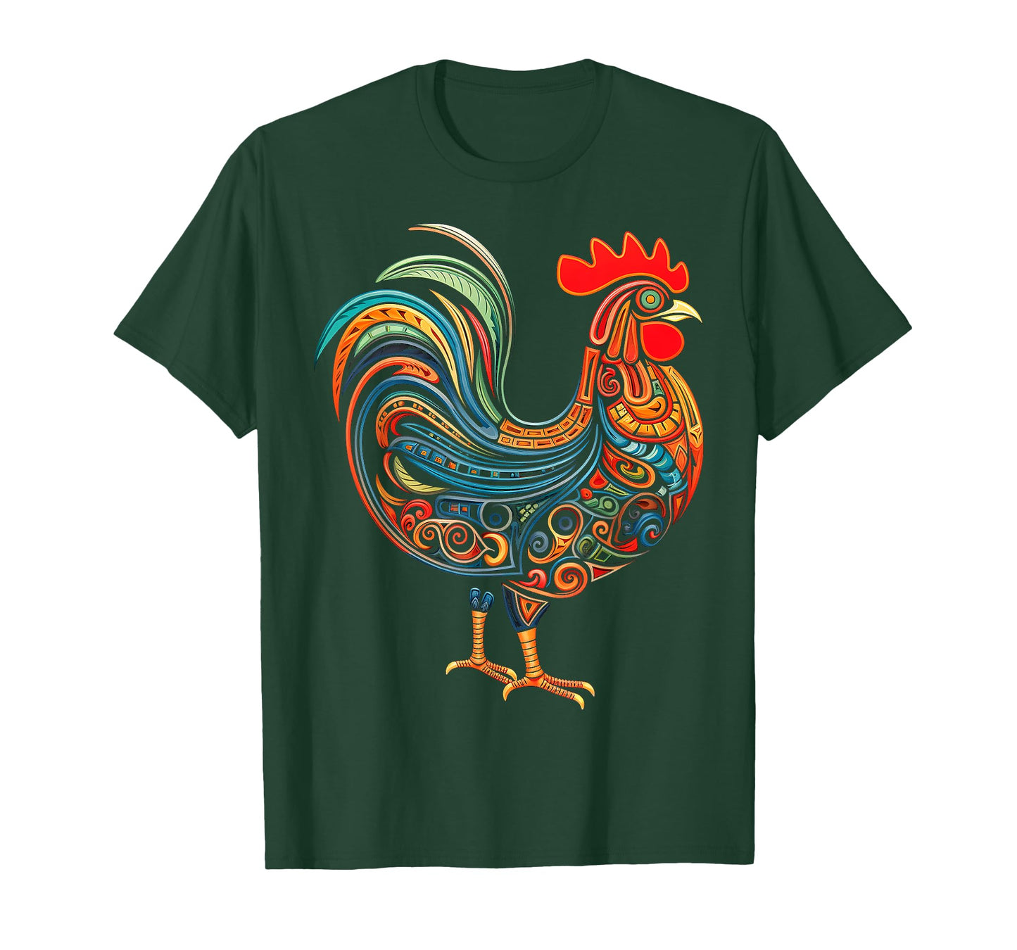Chicken Mandala Abstract Animal Art Graphic Chicken T-Shirt
