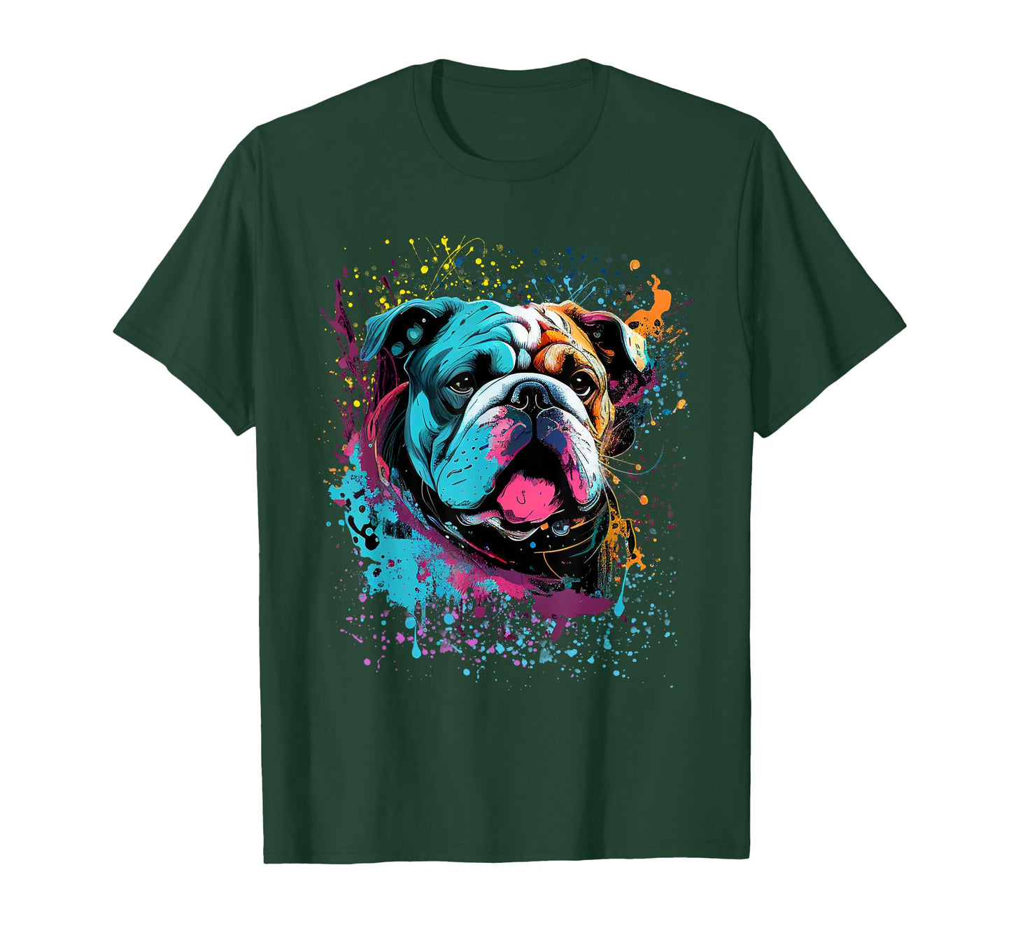 Colorful Splash Art English Bulldog Portrait Puppy Owner T-Shirt