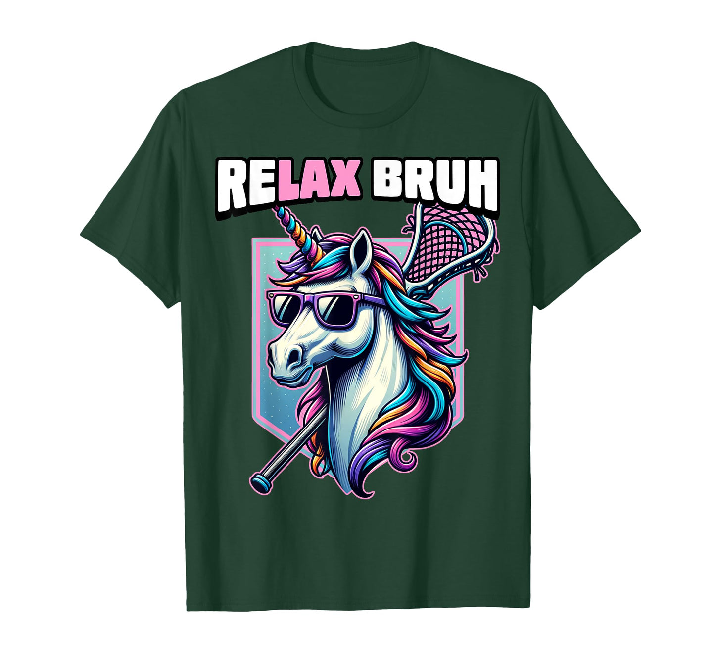 Relax Bro Bruh Funny Unicorn Lax Lacrosse Men Boys Girls T-Shirt