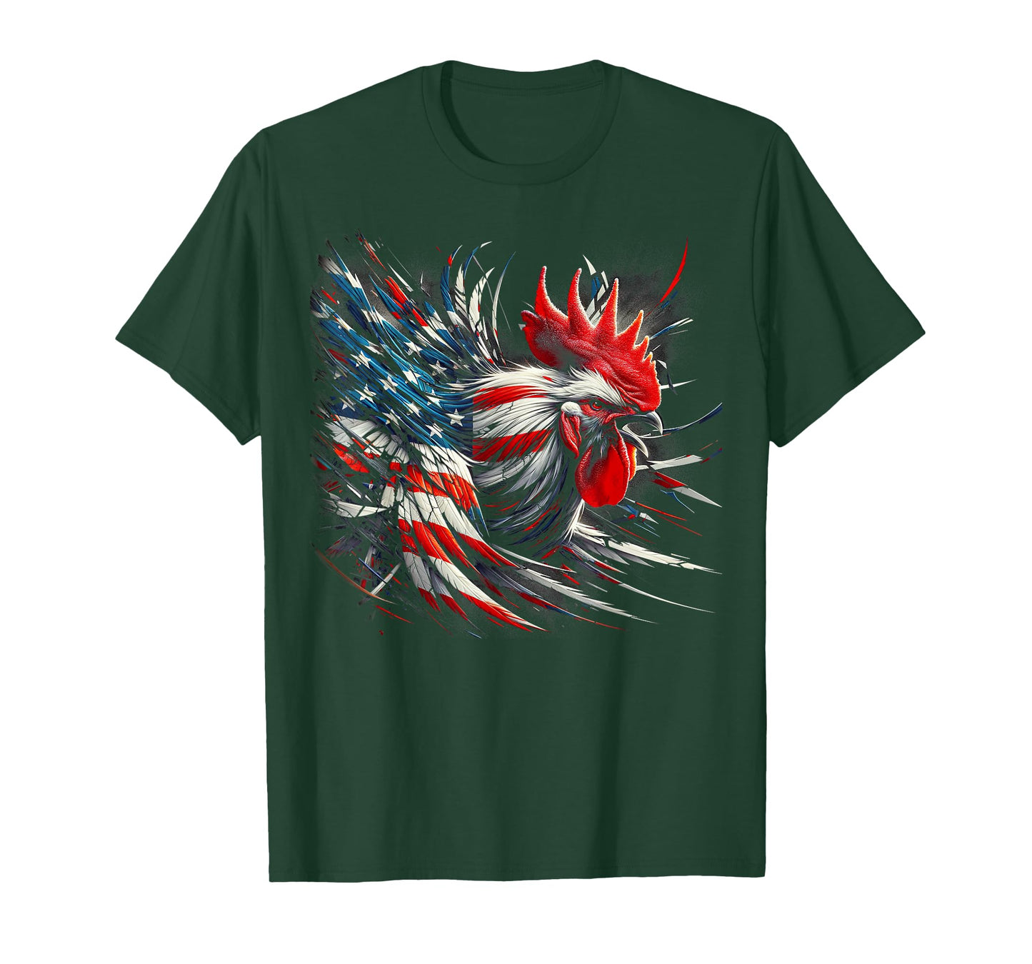 American Flag Rooster Chicken 4th of July Animal T-Shirt