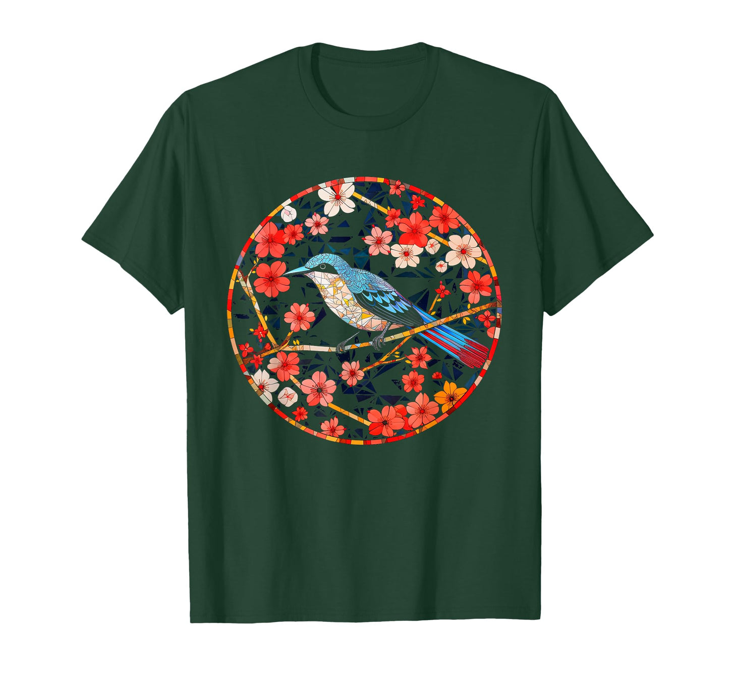 Bird Church Blossom - Bird Motif Art Animal Flowers Bird T-Shirt