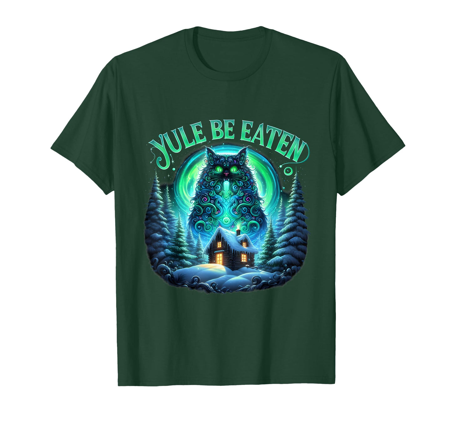 Christmas Cat Yule Be Eaten Yule Jolakotturinn Icelandic T-Shirt for Men Women Kids
