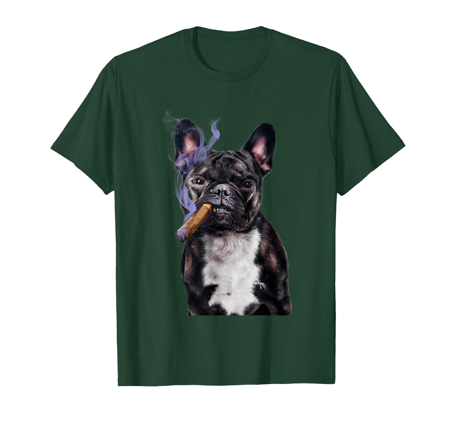 T-Shirt, Gangster French Bull Dog Smoking Cigar, Bad Dog T-Shirt for Men Women