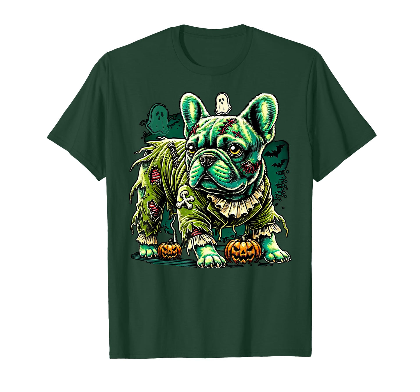 Zombie French Bulldog Halloween Dog Undead Puppy Costume T-Shirt for Men Women