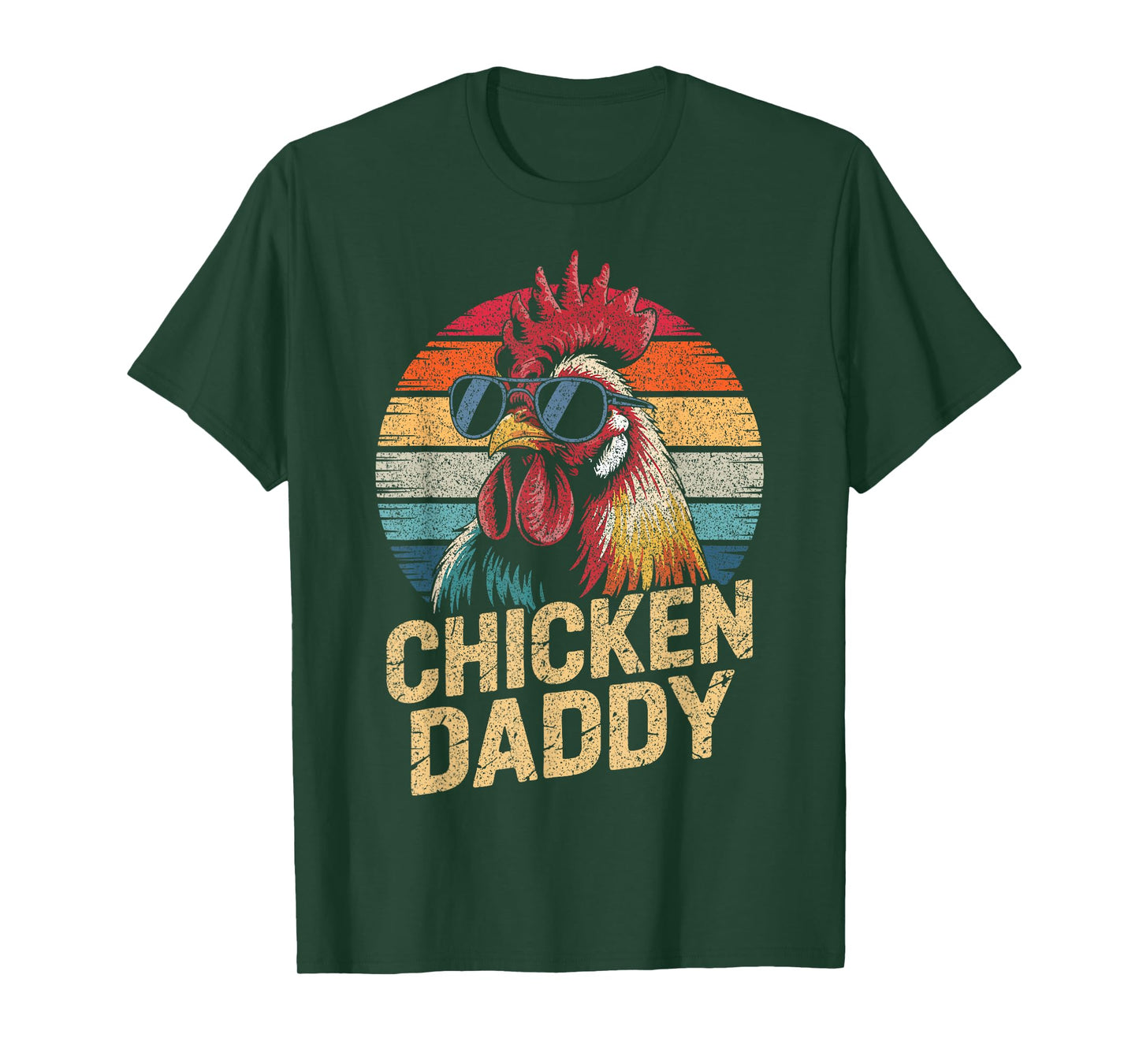 Men Chicken Daddy Vintage Rooster Poultry Farmer Fathers Day T-Shirt