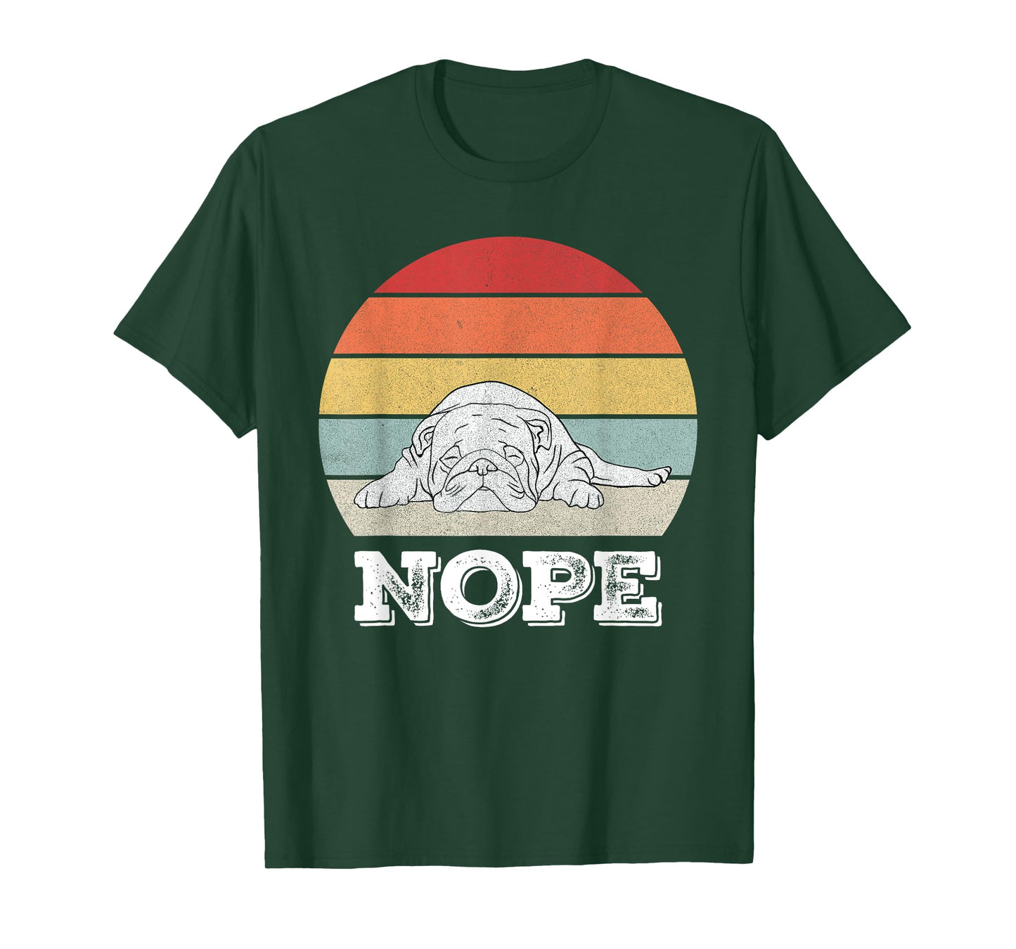 Retro Nope Lazy English Bulldog Dog Shirt Dog Lover Gifts T-Shirt