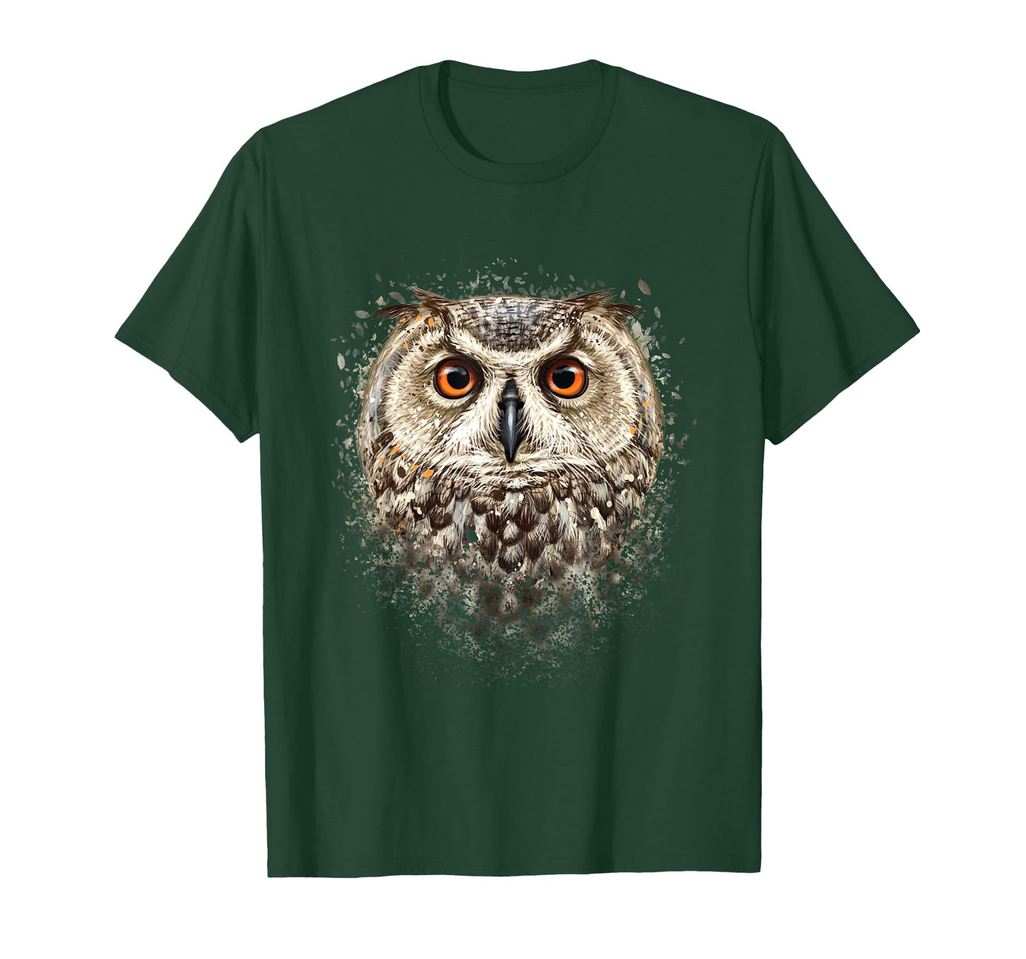 Artistic Owl Face - Birds Ornithologist Nature Animal Lover T-Shirt