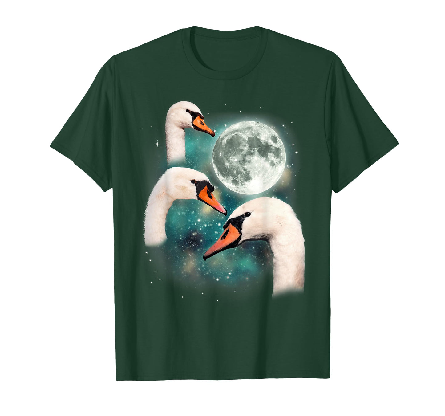 Three Swan Moon | 3 Swans Funny Bird Parody Cursed Meme T-Shirt