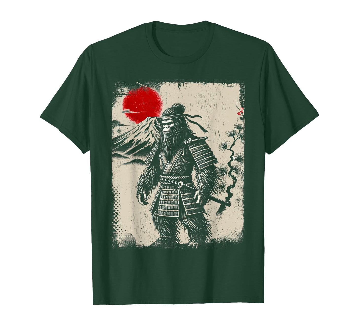 Bigfoot Ninja Art Vintage Japanese Samurai Ukiyo-e Bigfoot T-Shirt