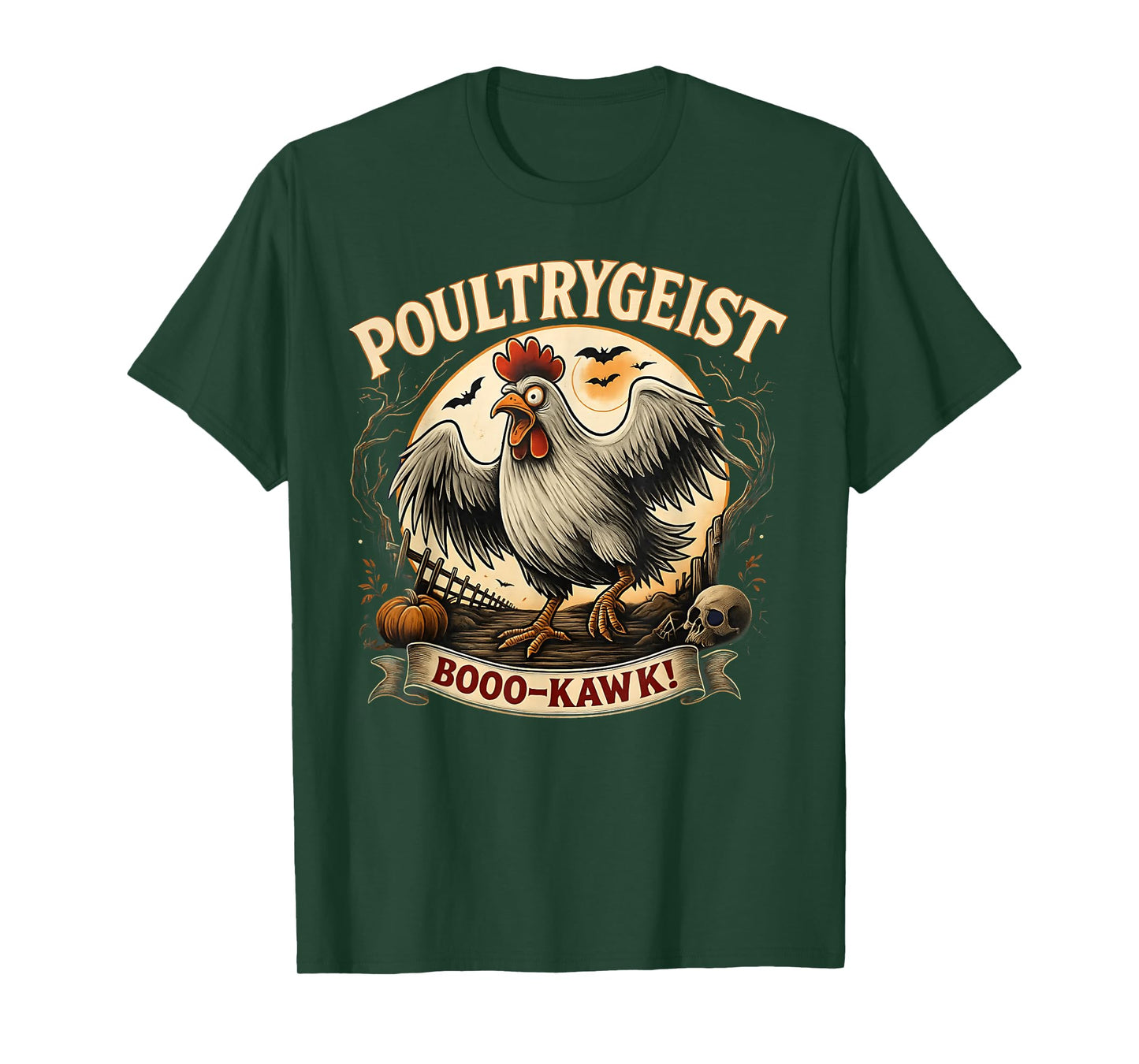 Funny Chicken Halloween Spooky Chicken Poultrygeist Parade T-Shirt