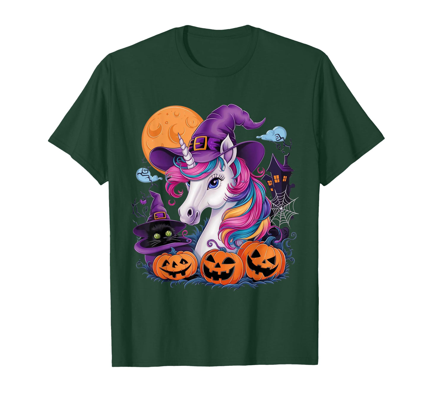 Unicorn Witch Halloween Unicorn Womens T-Shirt