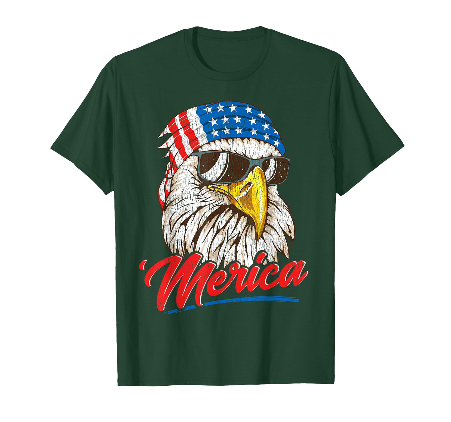 Bald Eagle Merica 80s Mullet Eagle America USA 4th of July T-Shirt for Women Men