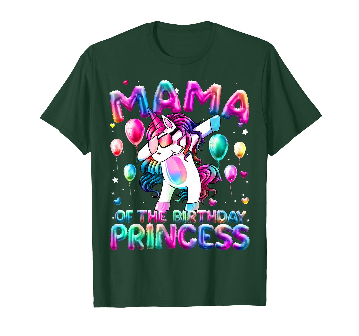 Mama of the Birthday Princess Girl Dabbing Unicorn Mom T-Shirt