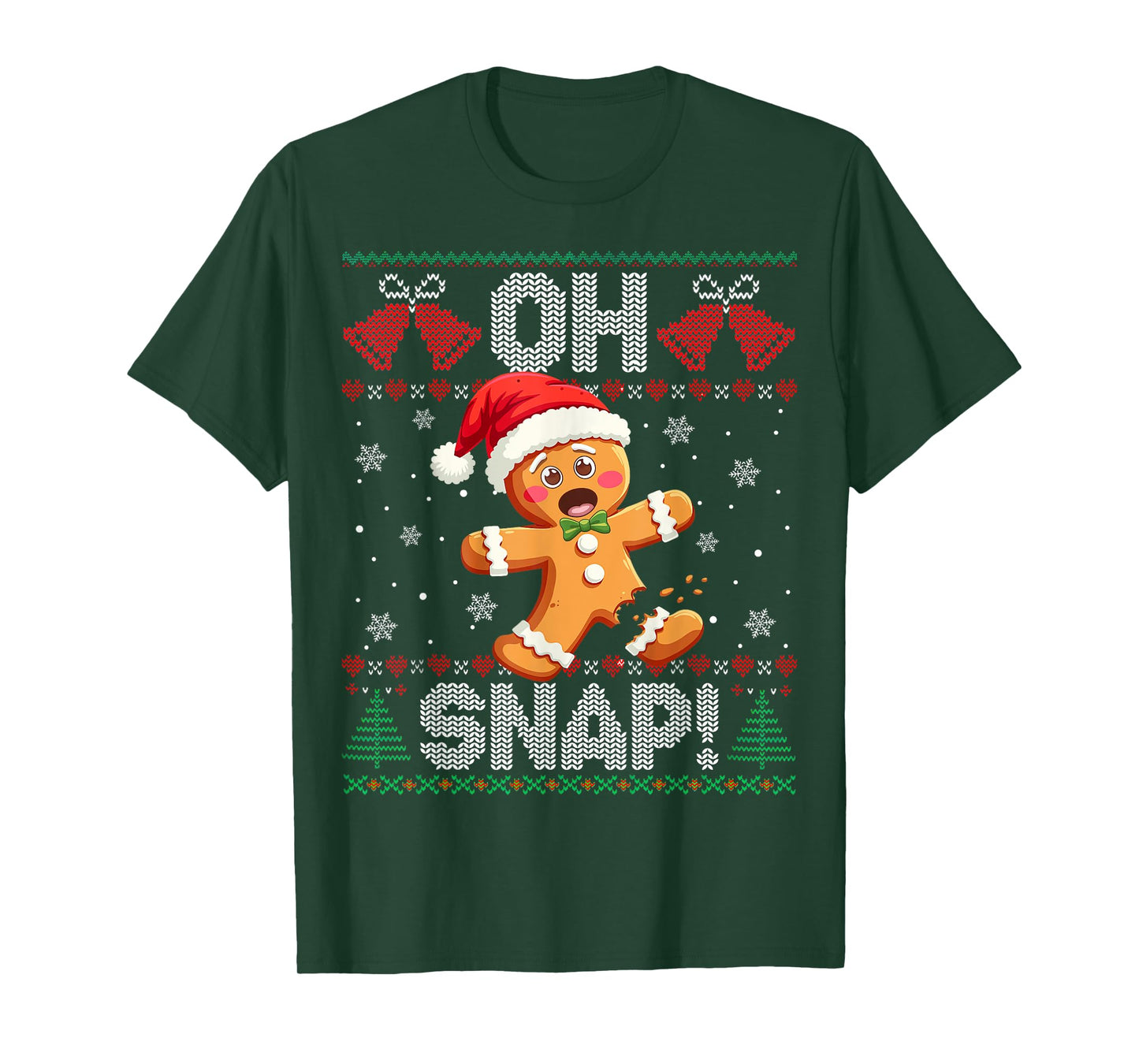 Funny Gingerbread Man Oh Snap Christmas Ugly Xmas Sweater T-Shirt