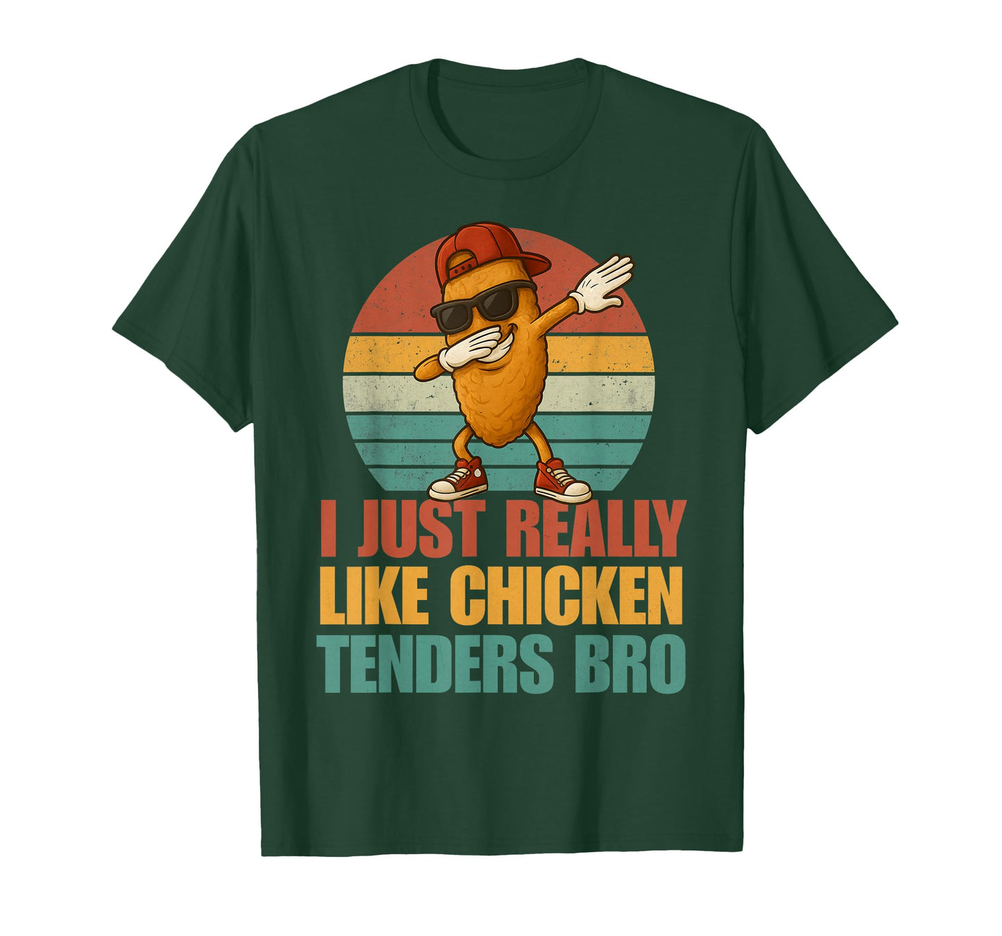 Funny Dabbing Chicken Tenders Bro Boys Kids Retro Fast Food T-Shirt