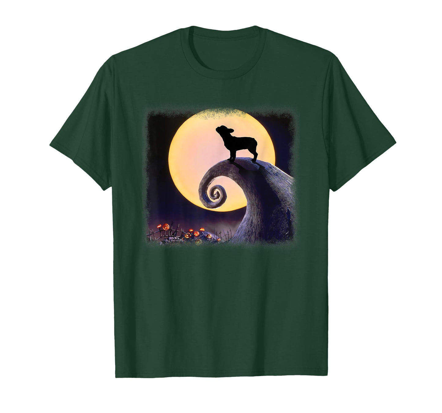 Funny French Bulldog and Moon Halloween Costume Men Women Kids T-Shirt