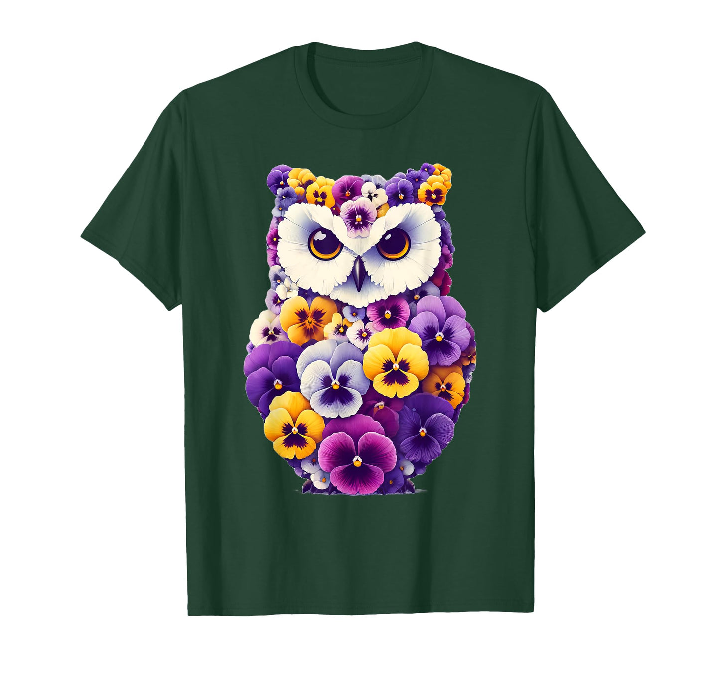 Pansies Owl Flower Pansy Gardening Floral T-Shirt
