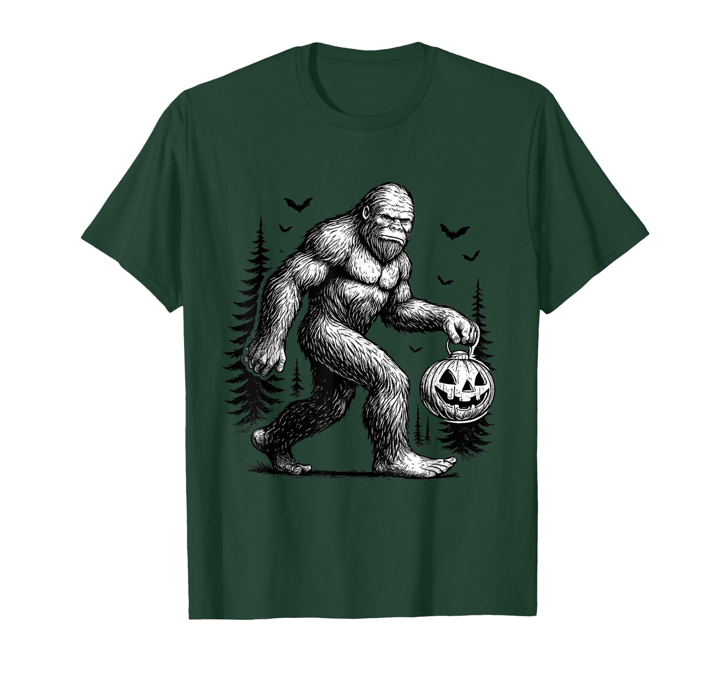 Spooky Halloween Bigfoot Pumskin Shirt Men Women T-Shirt