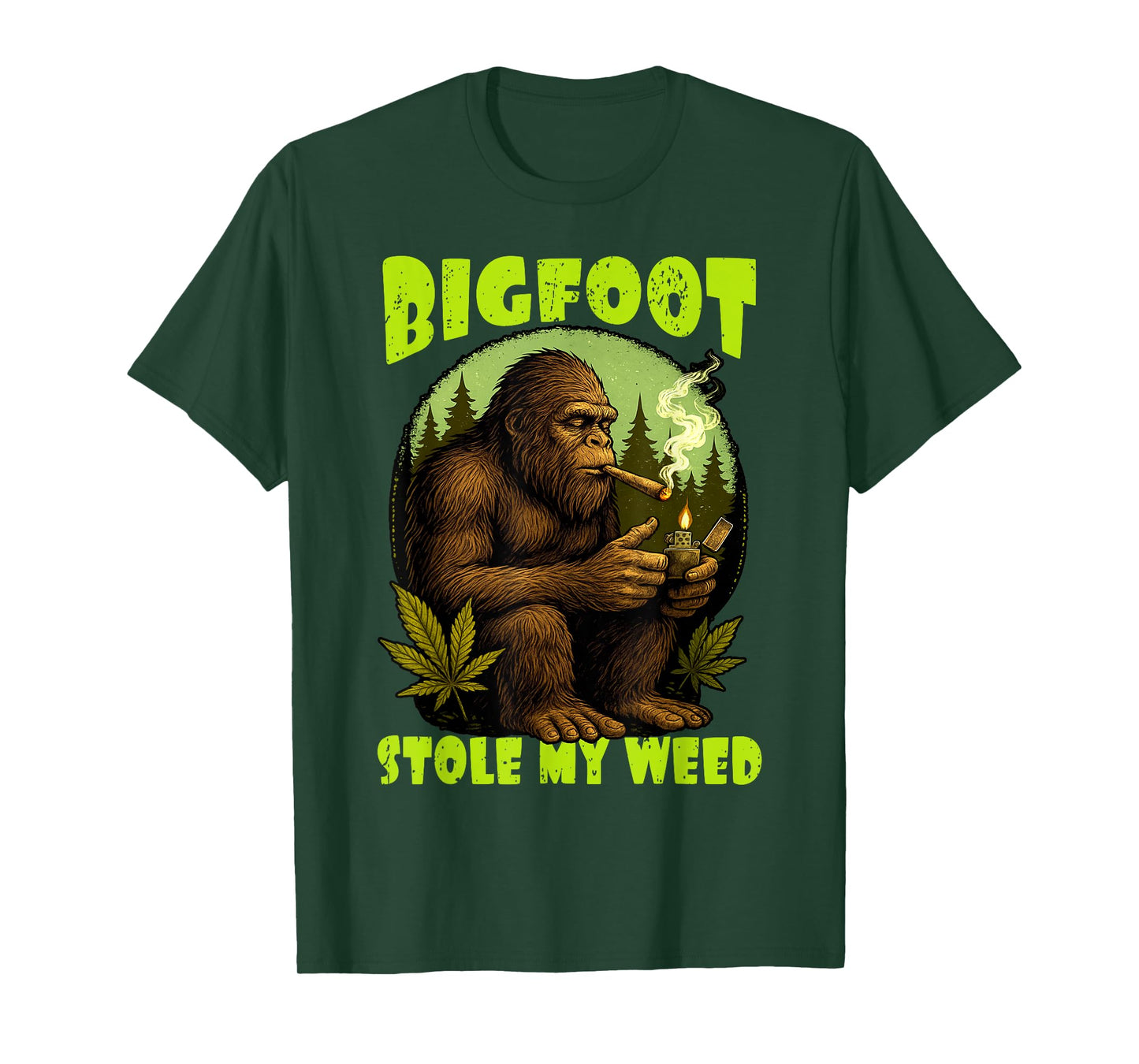 Cannabis Weed Lover Bigfoot Smoking Bigfoot Stole My Weed T-Shirt