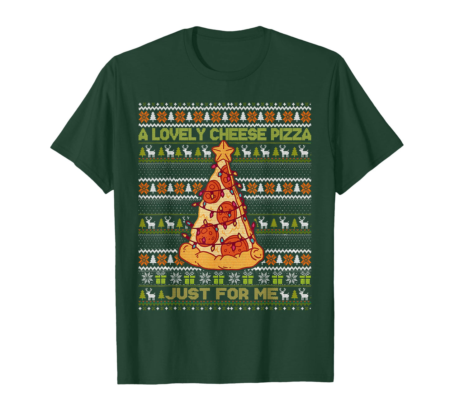 Home A Lovely Cheese Pizza Just For Me Alone Christmas 2 T-Shirt