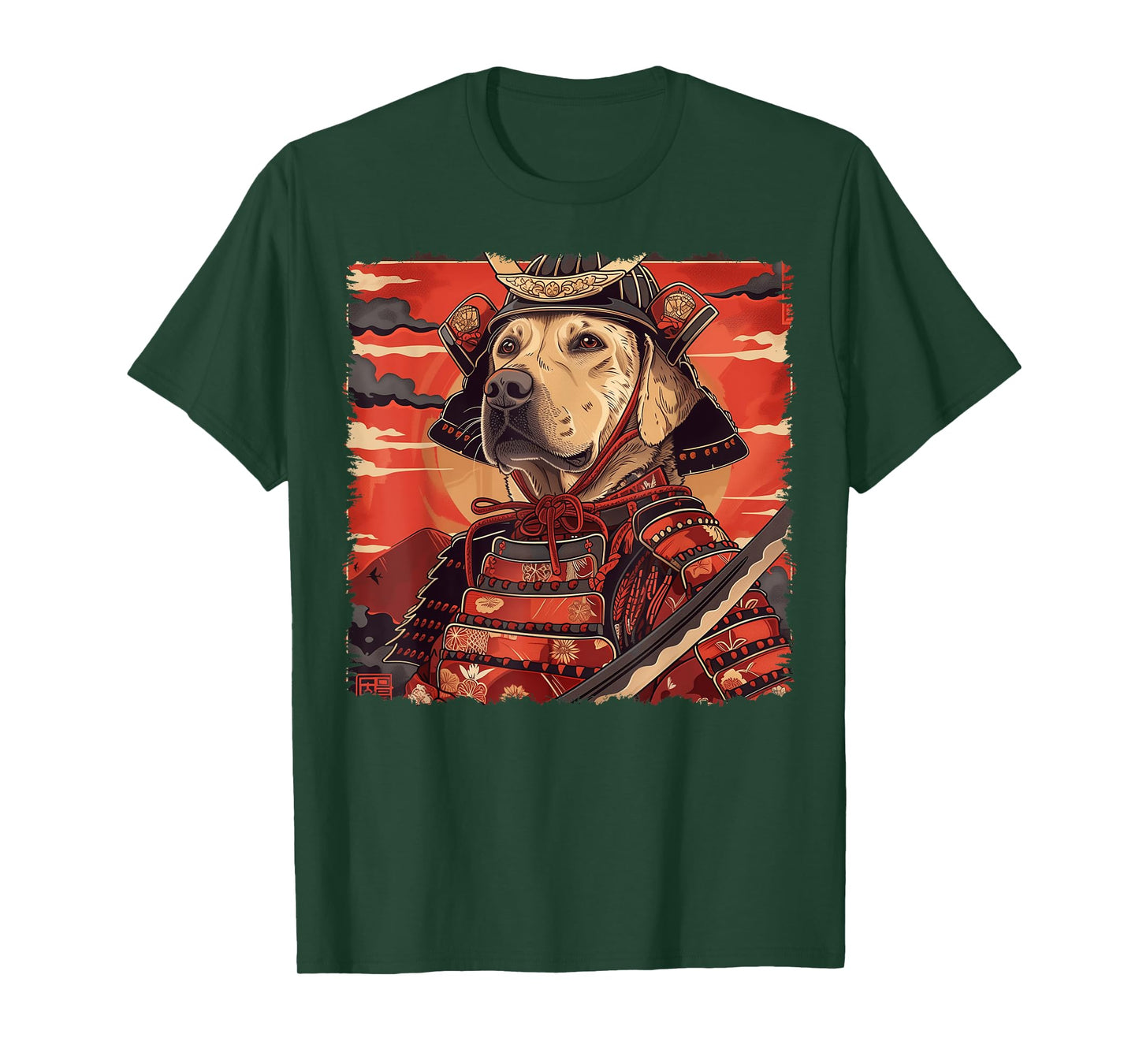 Labrador Retriever Dog Lab Japanese Samurai Ukiyo-e Vintage Men Women Kids T-Shirt