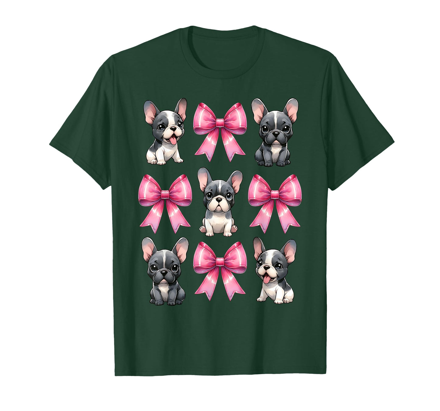 Coquette Bow French Bulldog Dog Frenchie Mom Pink Ribbon Mom T-Shirt