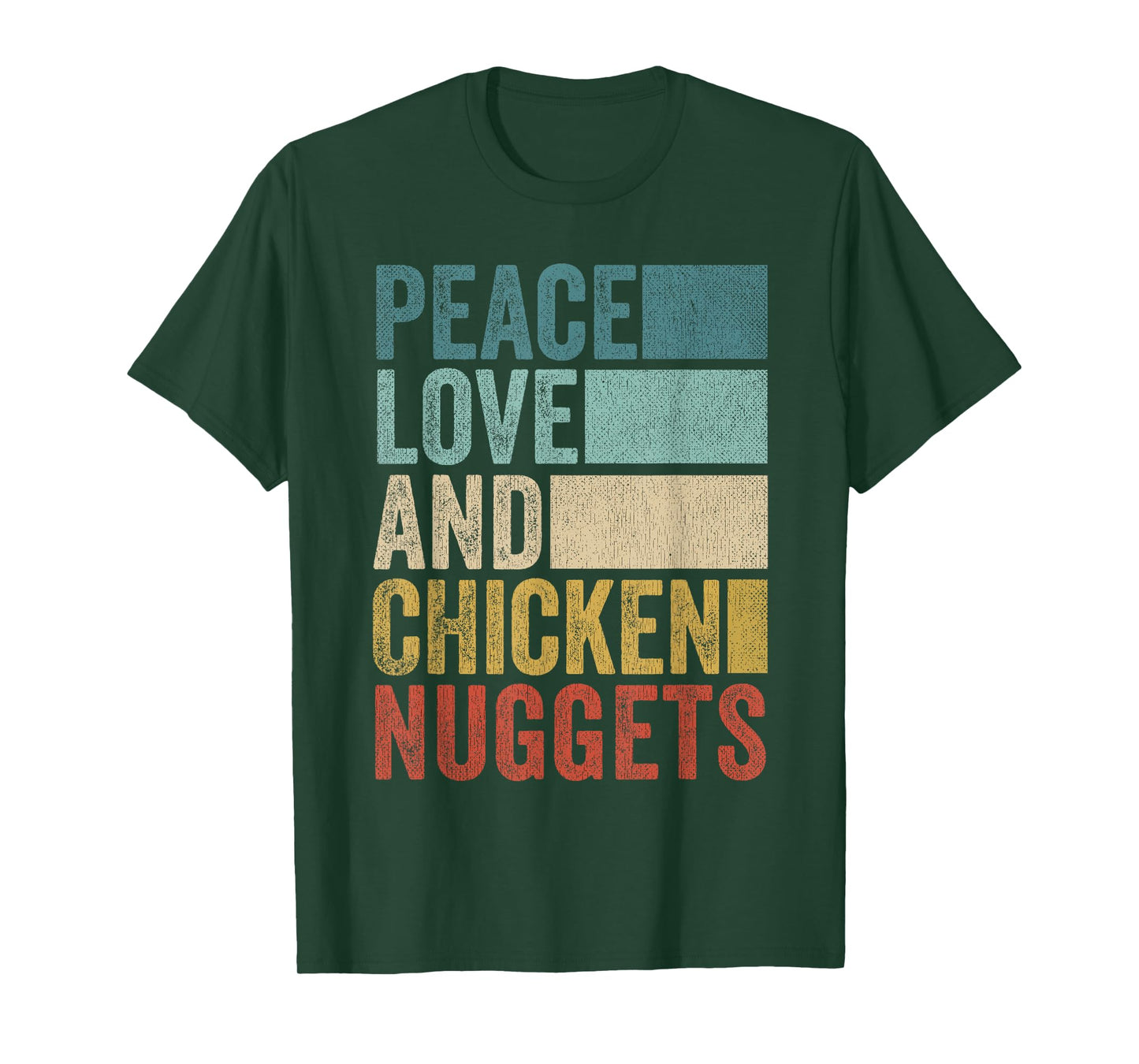 Funny Retro Peace Love And Chicken Nuggets T-Shirt
