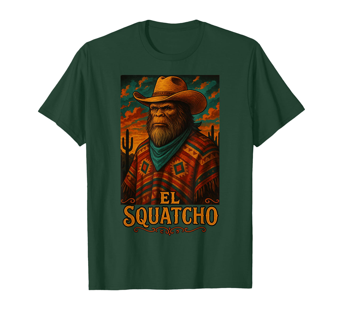Mexican Sasquatch Sombrero Mountains Bigfoot El Squatcho T-Shirt
