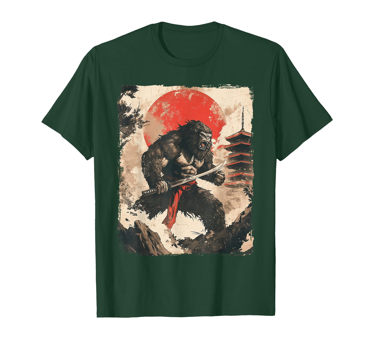 Bigfoot Samurai Japanese Sword Sasquatch T-Shirt
