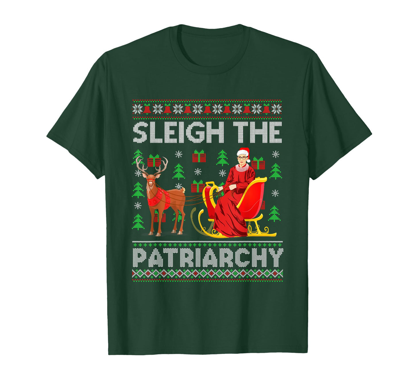 Feminist Ruth Bader Ginsburg RBG Xmas Sleigh The Patriarchy T-Shirt