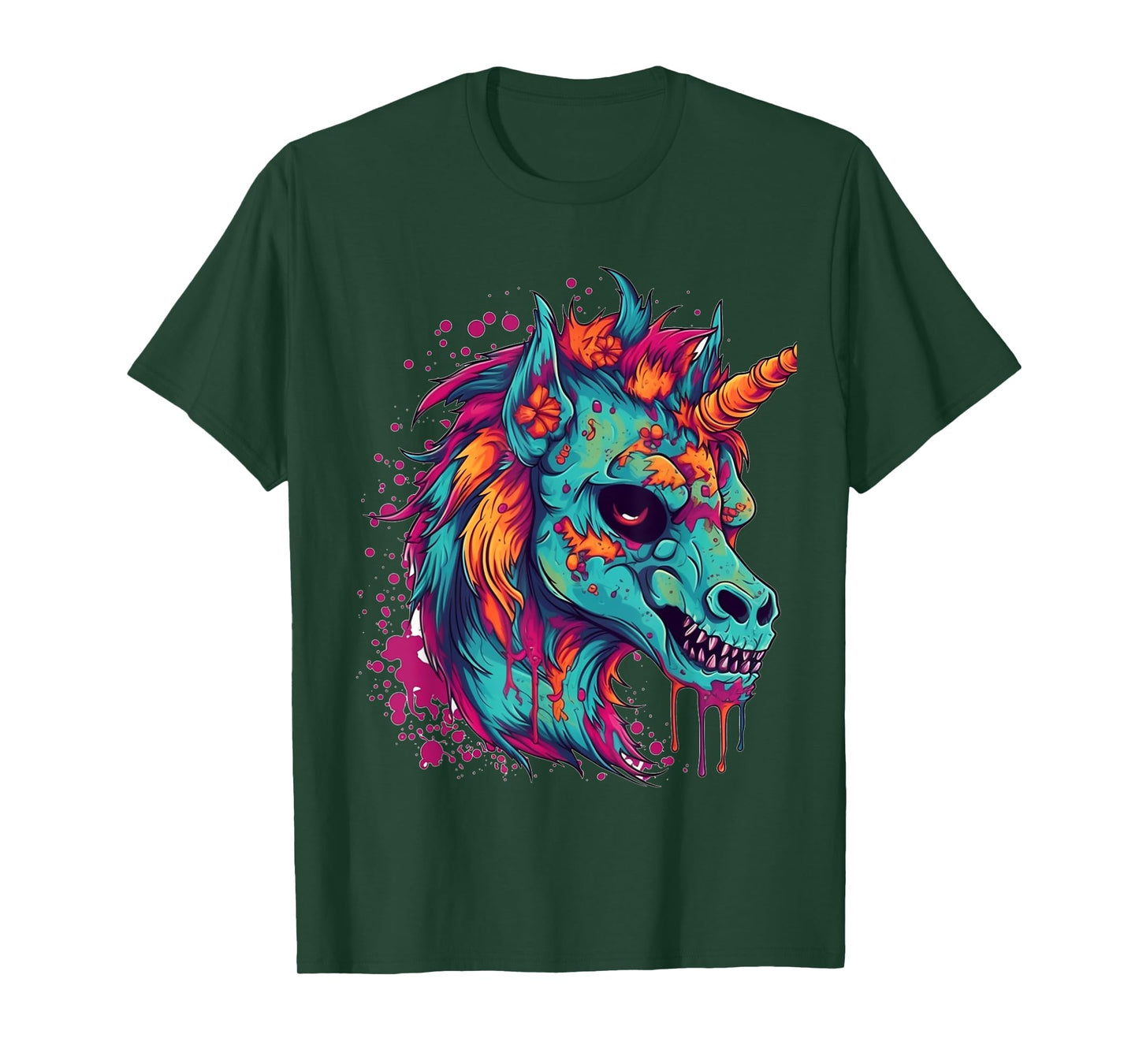 Zombie Unicorn Halloween Costume Scary Magical Women Girls T-Shirt
