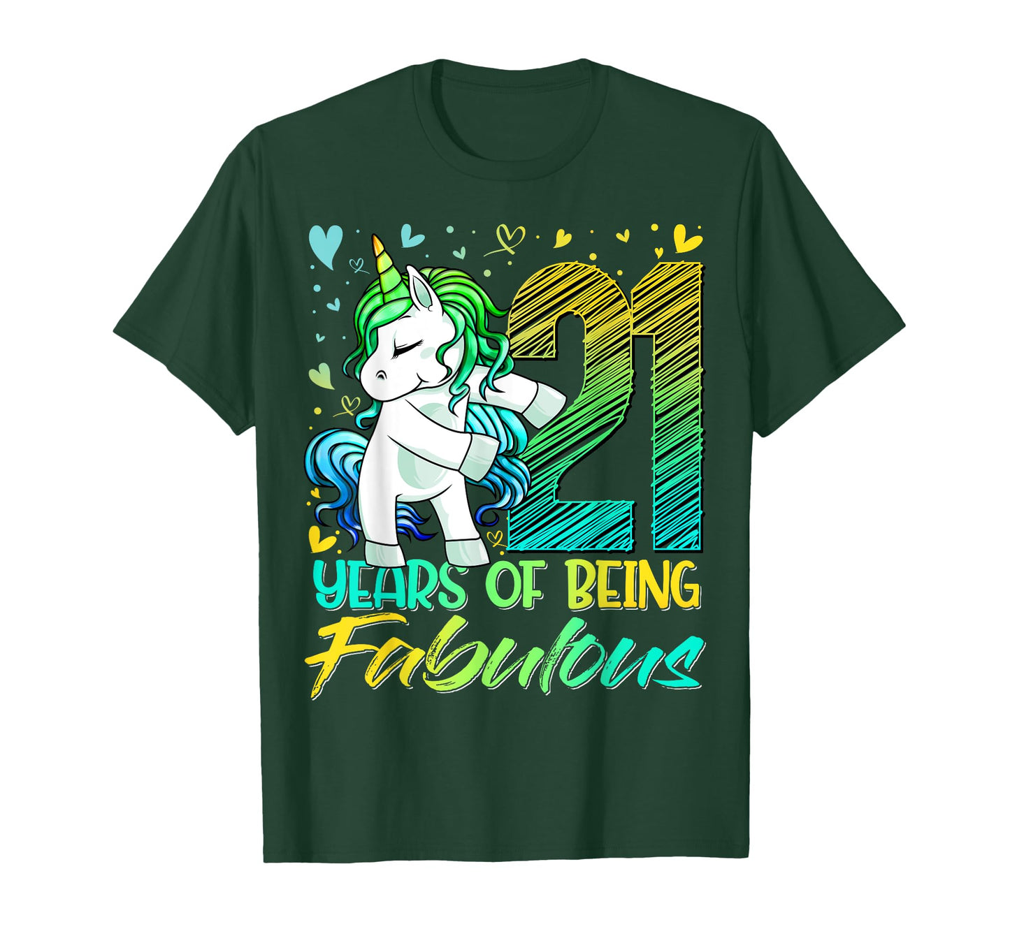 21 Year Old Gifts Unicorn Flossing 21st Birthday Girl Party T-Shirt