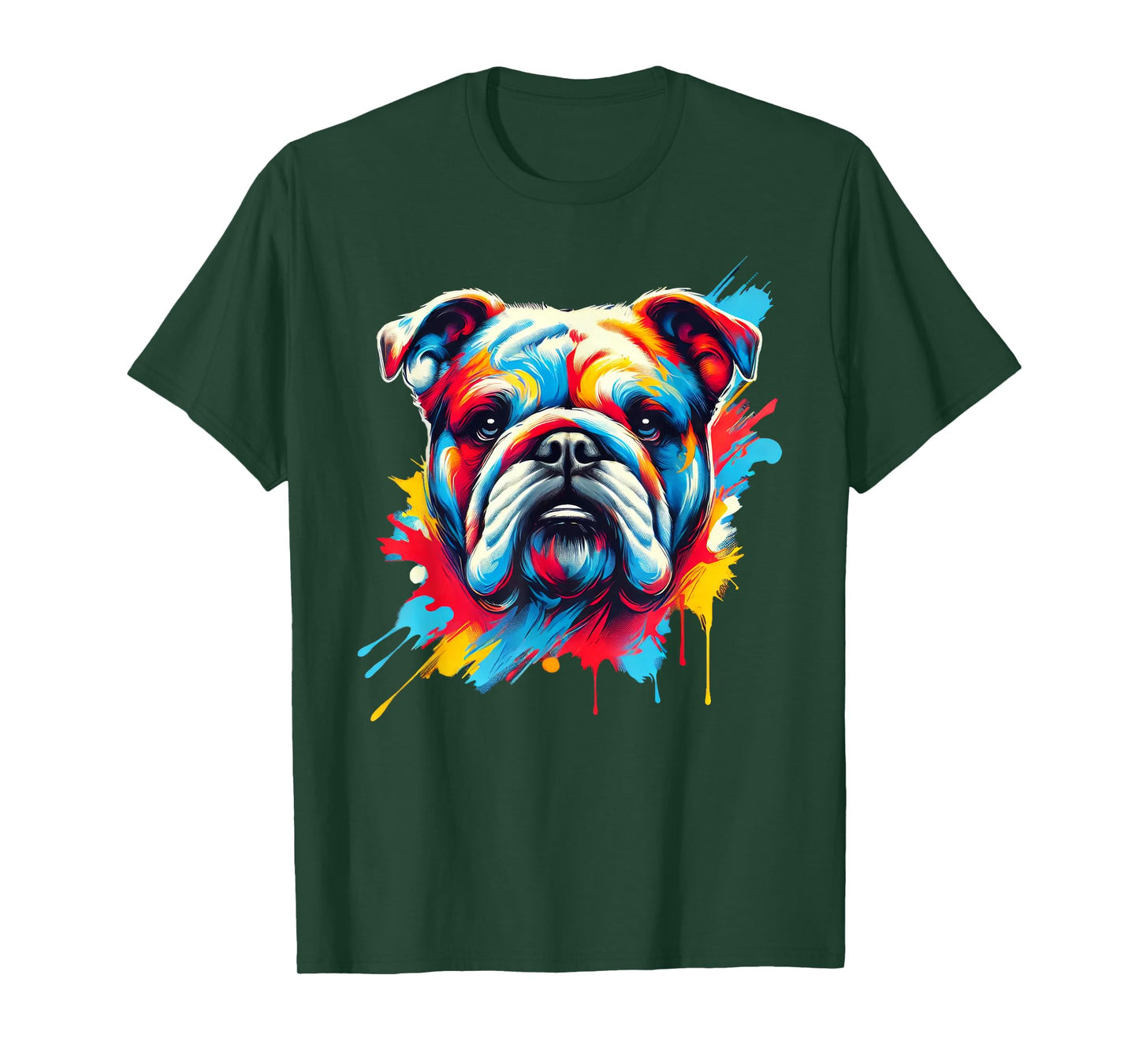 Colorful English Bulldog Dog Painting T-Shirt