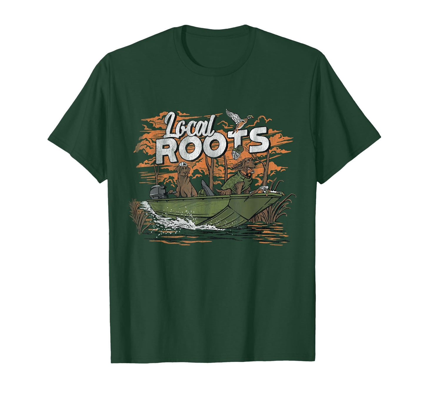 Local Roots Duck Hunting Waterfowl Outdoor Local Boy Vintage T-Shirt