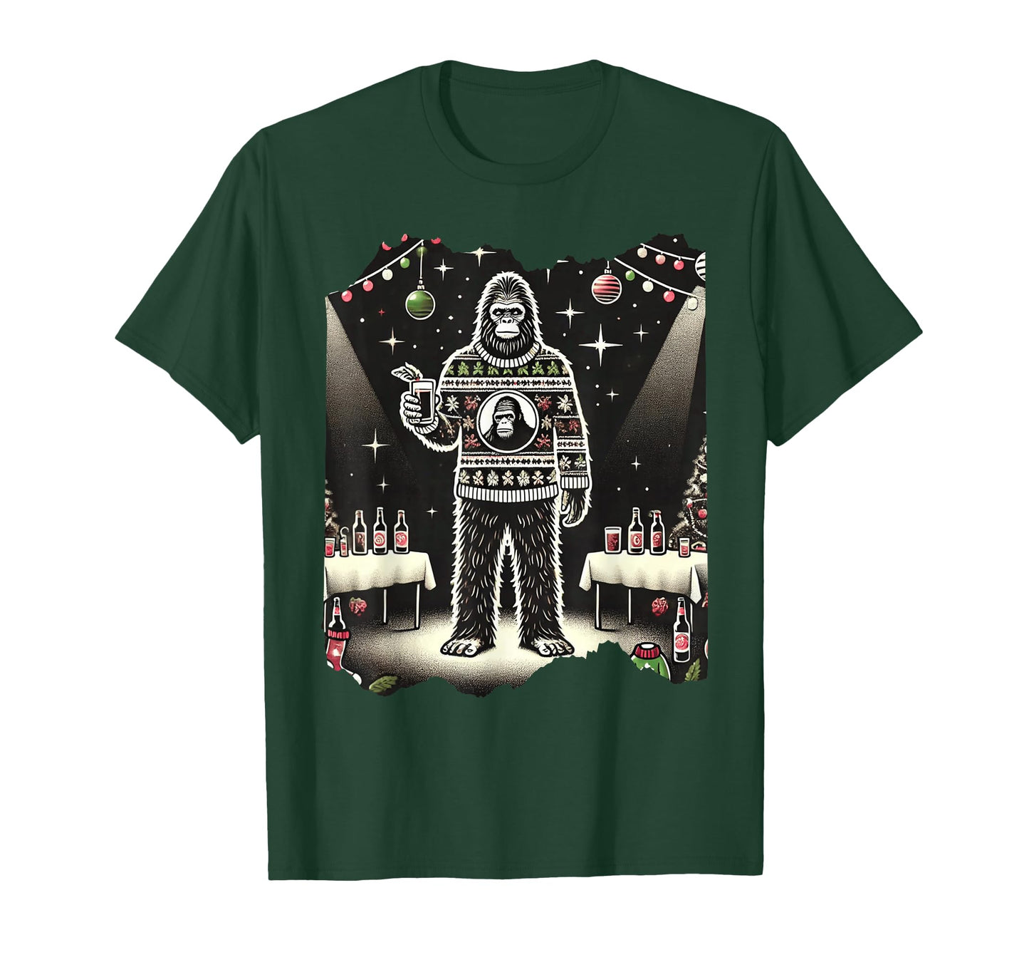 Cute Funny Bigfoot Sasquatch Ugly Christmas Xmas Bigfoot T-Shirt
