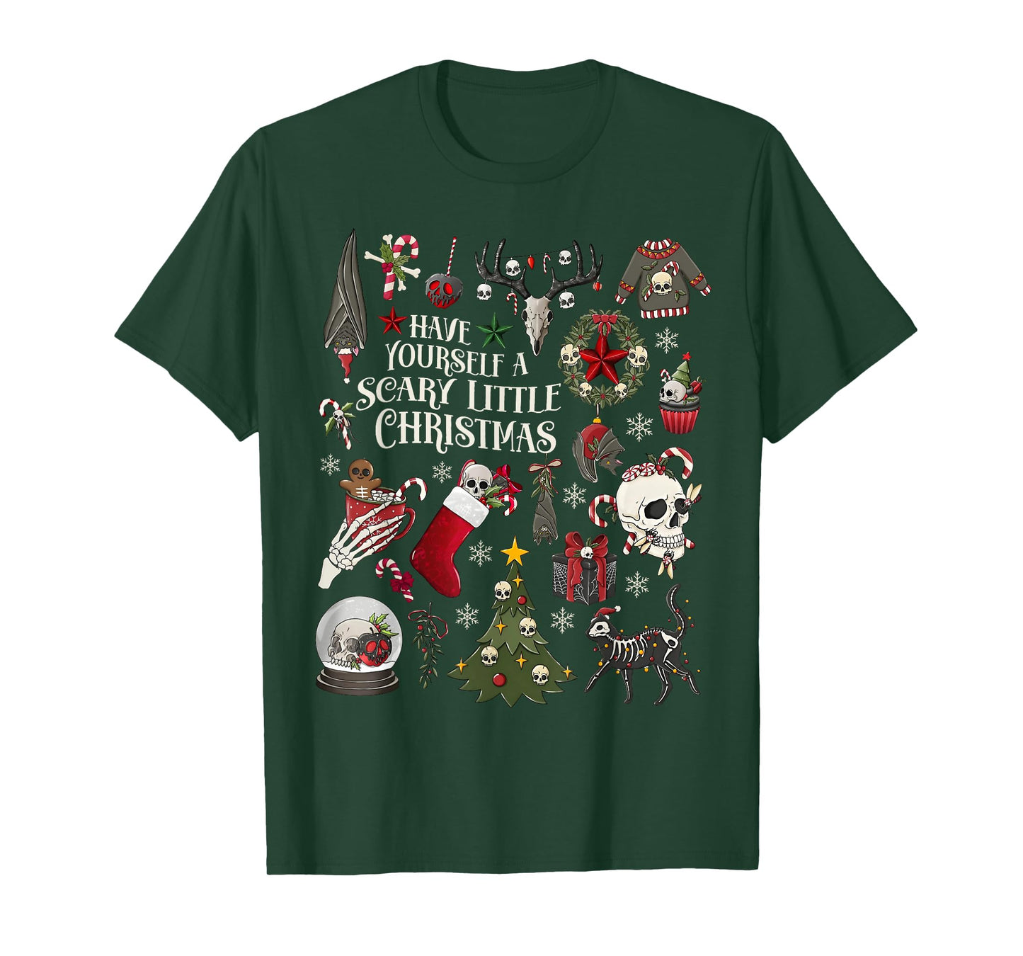Have Yourself A Scary Little Christmas Skeleton Spooky Xmas T-Shirt