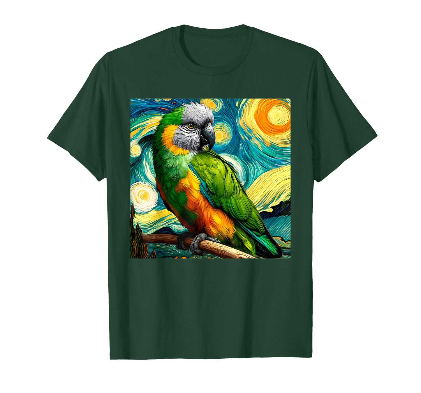 Senegal Parrot Owner Bird Breeder Starry Night Van Gogh Art T-Shirt
