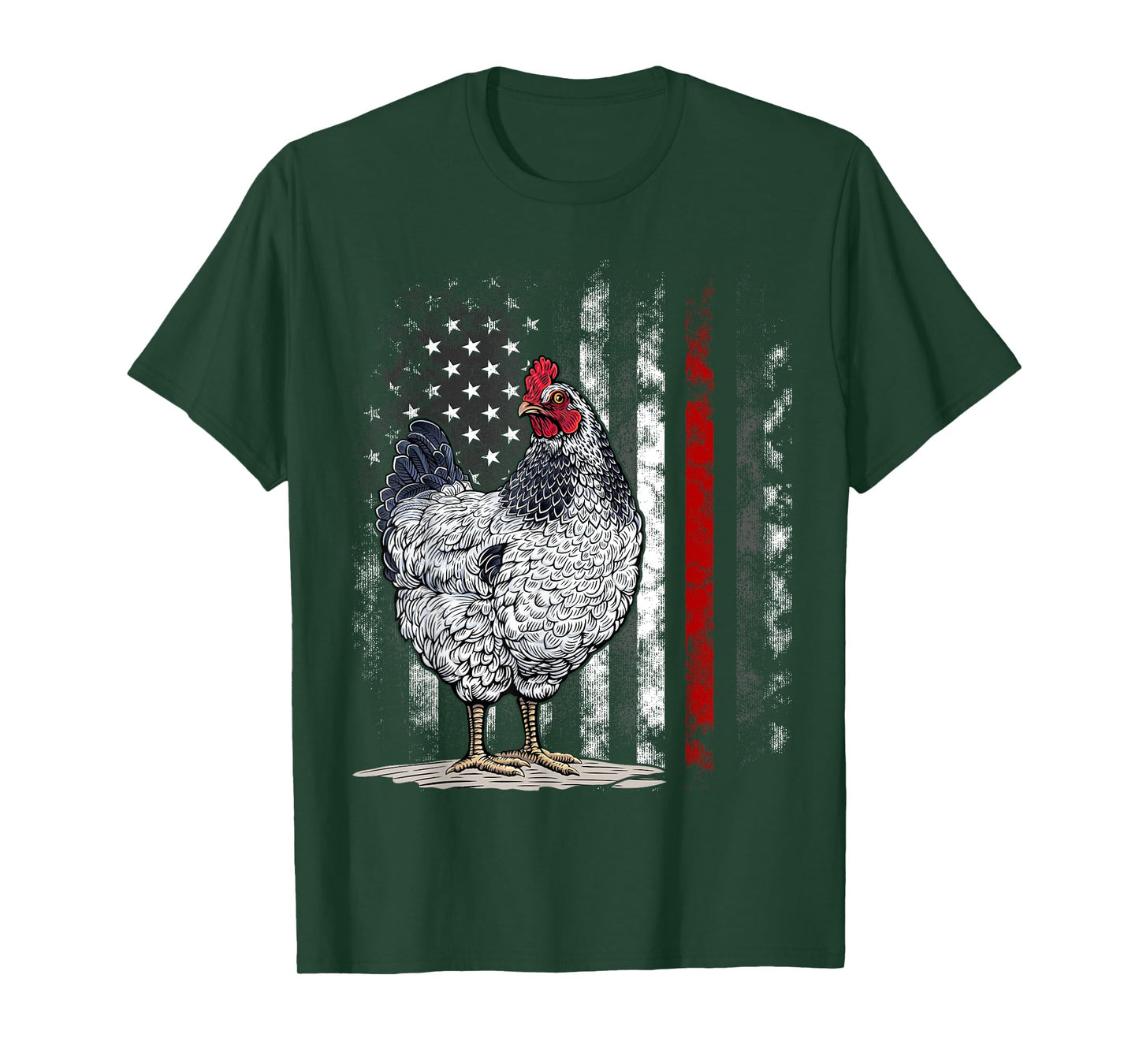 American Flag Chicken Vintage Farm Animal Farmer T-Shirt