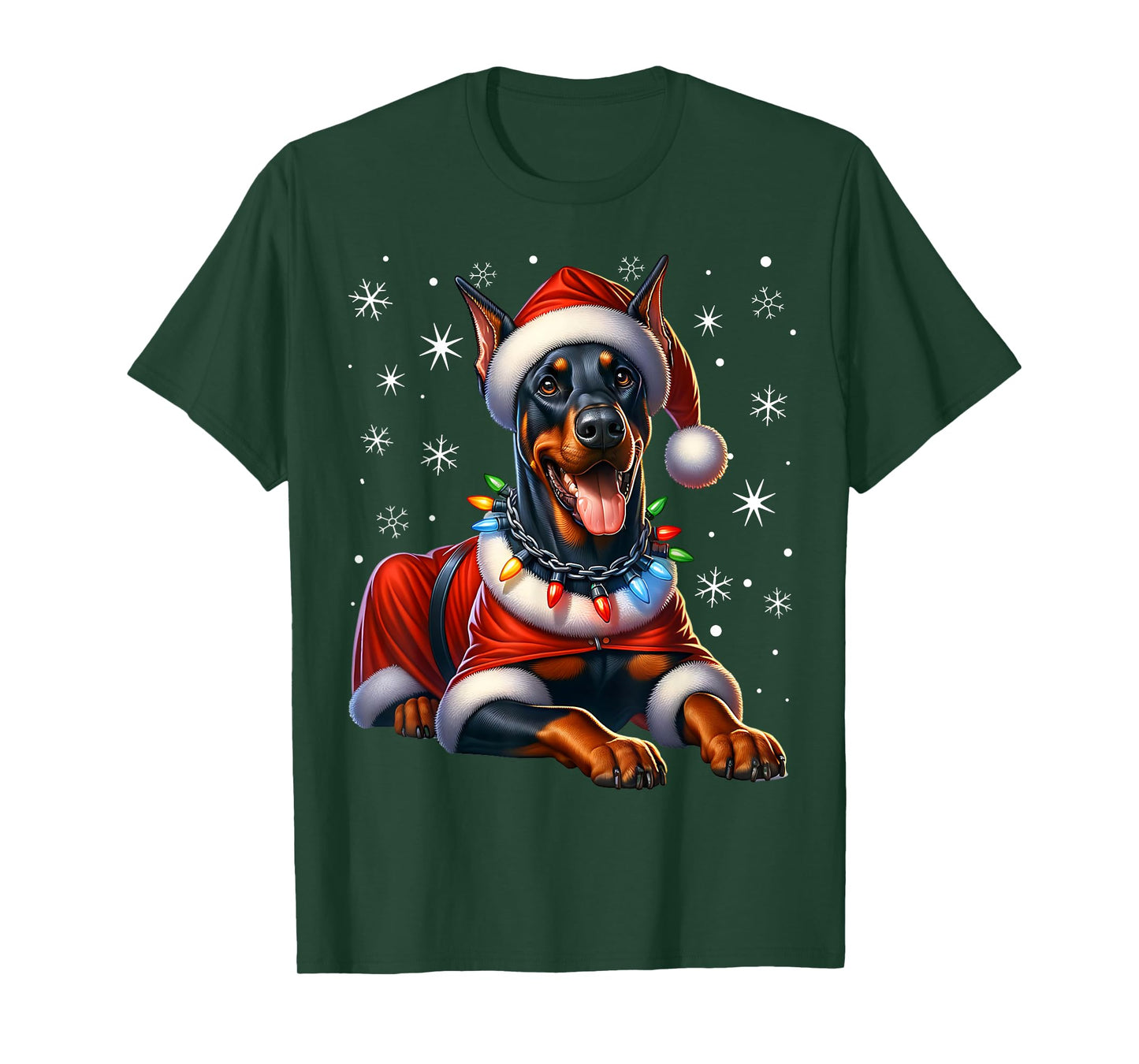 Doberman Santa Claus Costume Doberman Xmas Doberman T-Shirt
