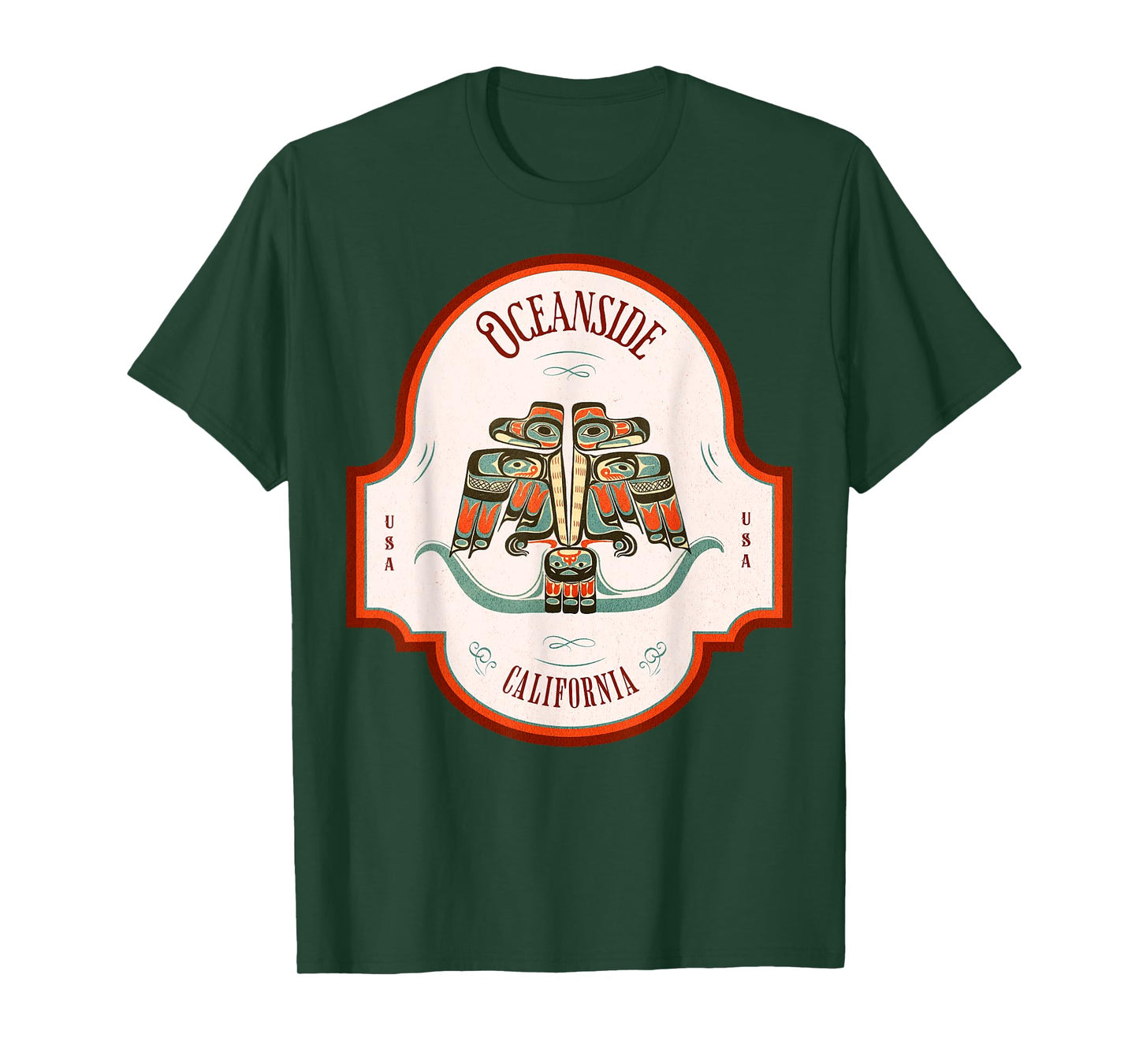 Oceanside CA Thunderbird Totem Pacific Northwest Native T-Shirt