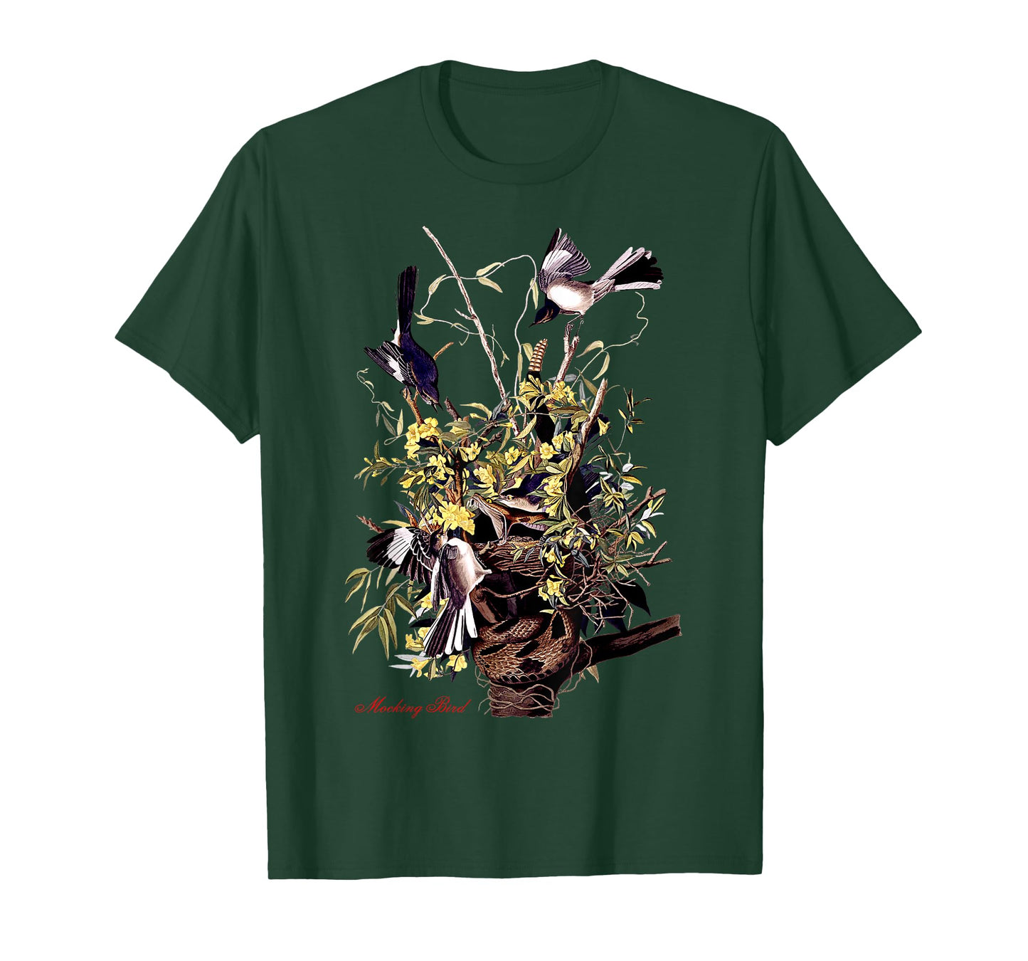 Audubon Mocking Bird North American Birds Education Nature T-Shirt