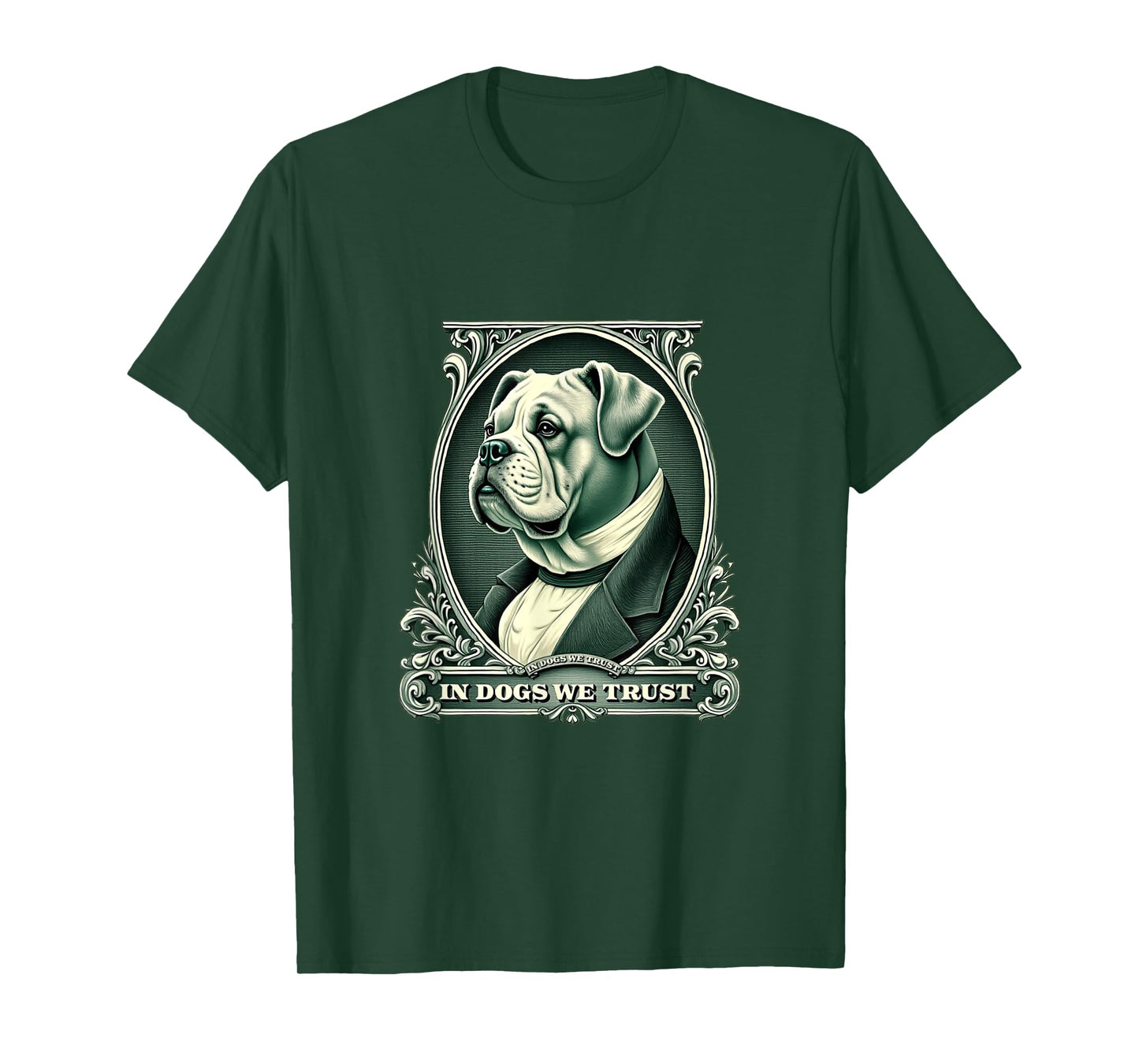 In English Bulldog We Trust Funny Vintage Bulldog Dog T-Shirt