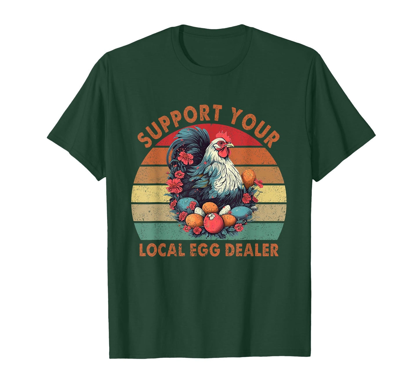 Vintage Farmer Chicken Lover Support Your Local Egg Dealer T-Shirt