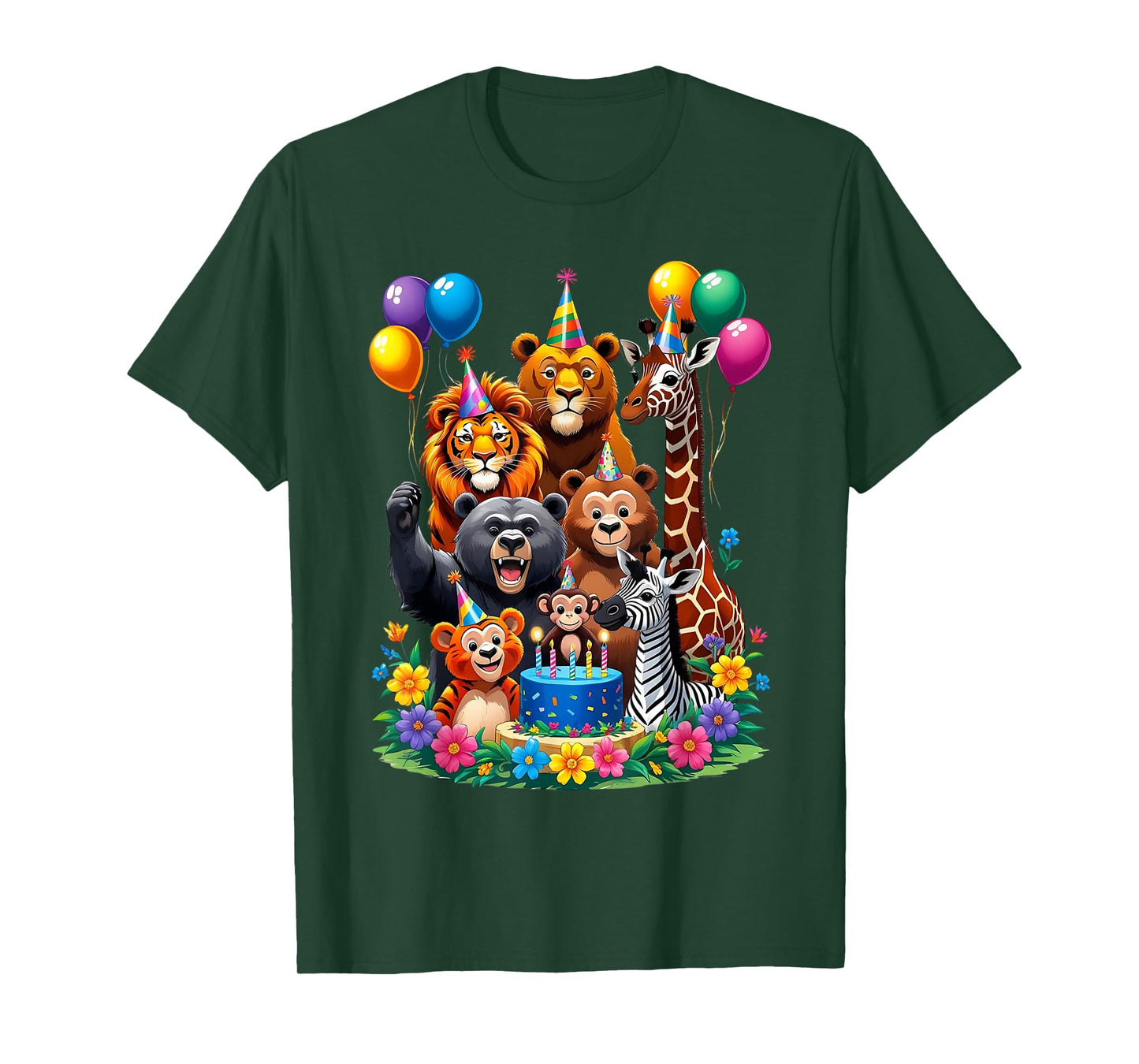 Kids Zoo Animal Birthday Party Outfit Toddler Girl Boy 6-8 T-Shirt