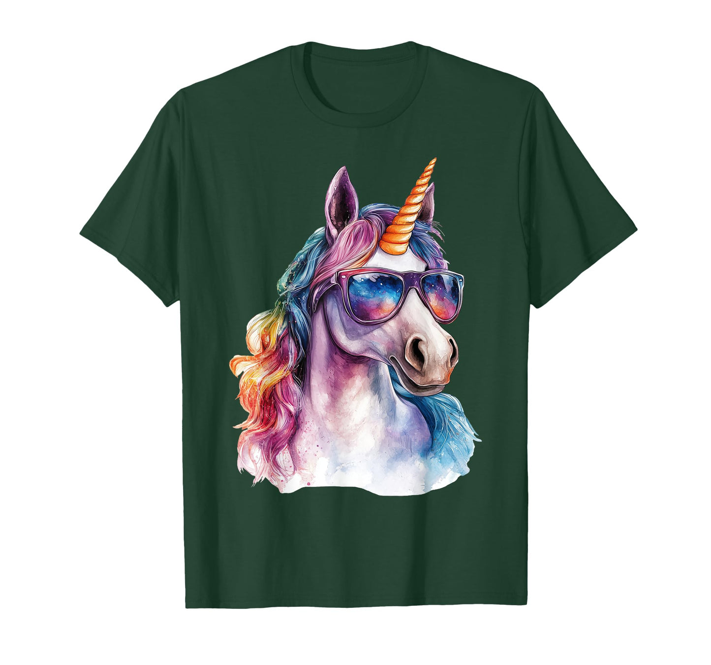 Cute Unicorn wearing Sunglasses Funny Graphic T-Shirt