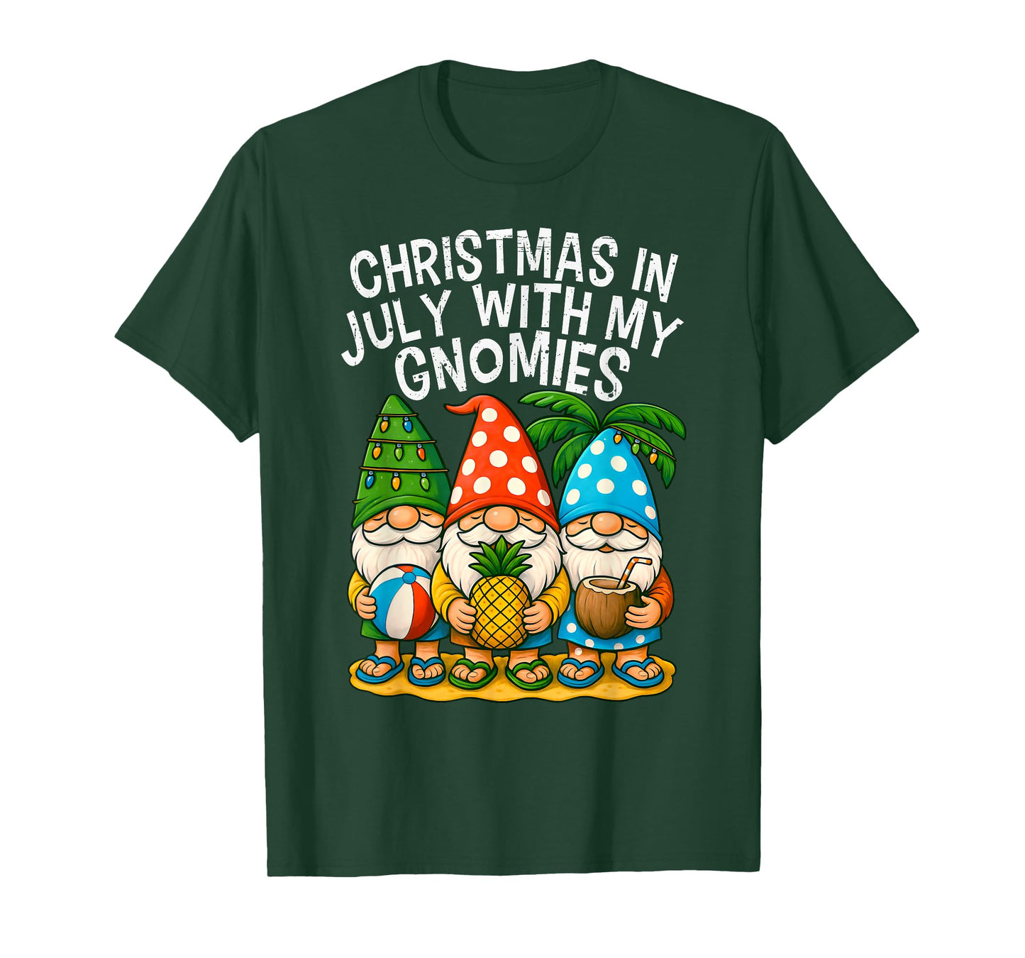 Gnome Christmas In July With my Gnomies Summer Vacation 2025 T-Shirt