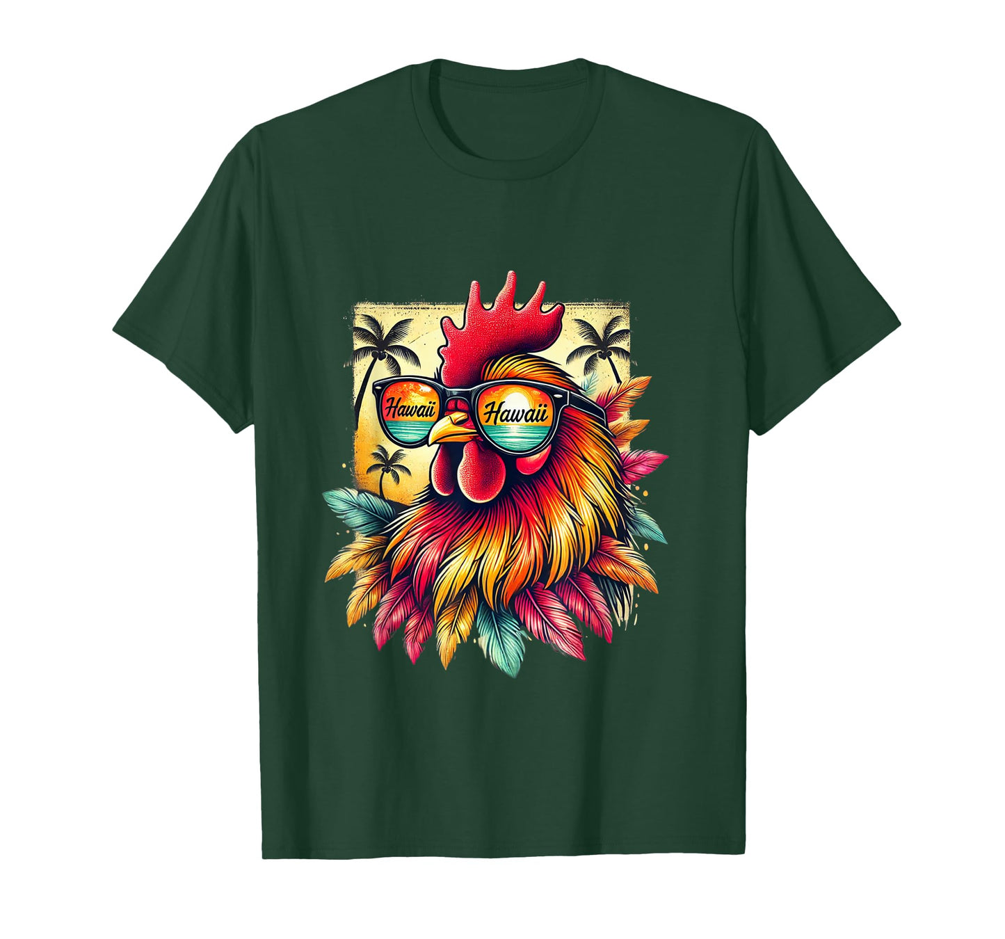Chicken wearing Hawaii Sunglasses T-Shirt