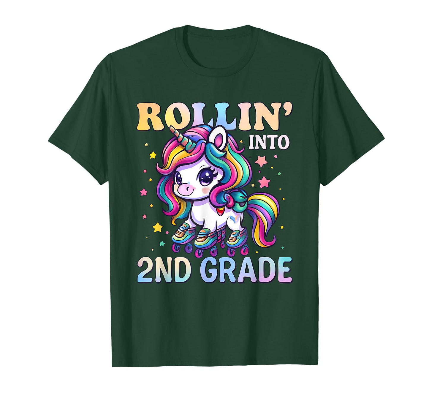 2nd Grade Back To School First Day Girl Rollin Unicorn T-Shirt